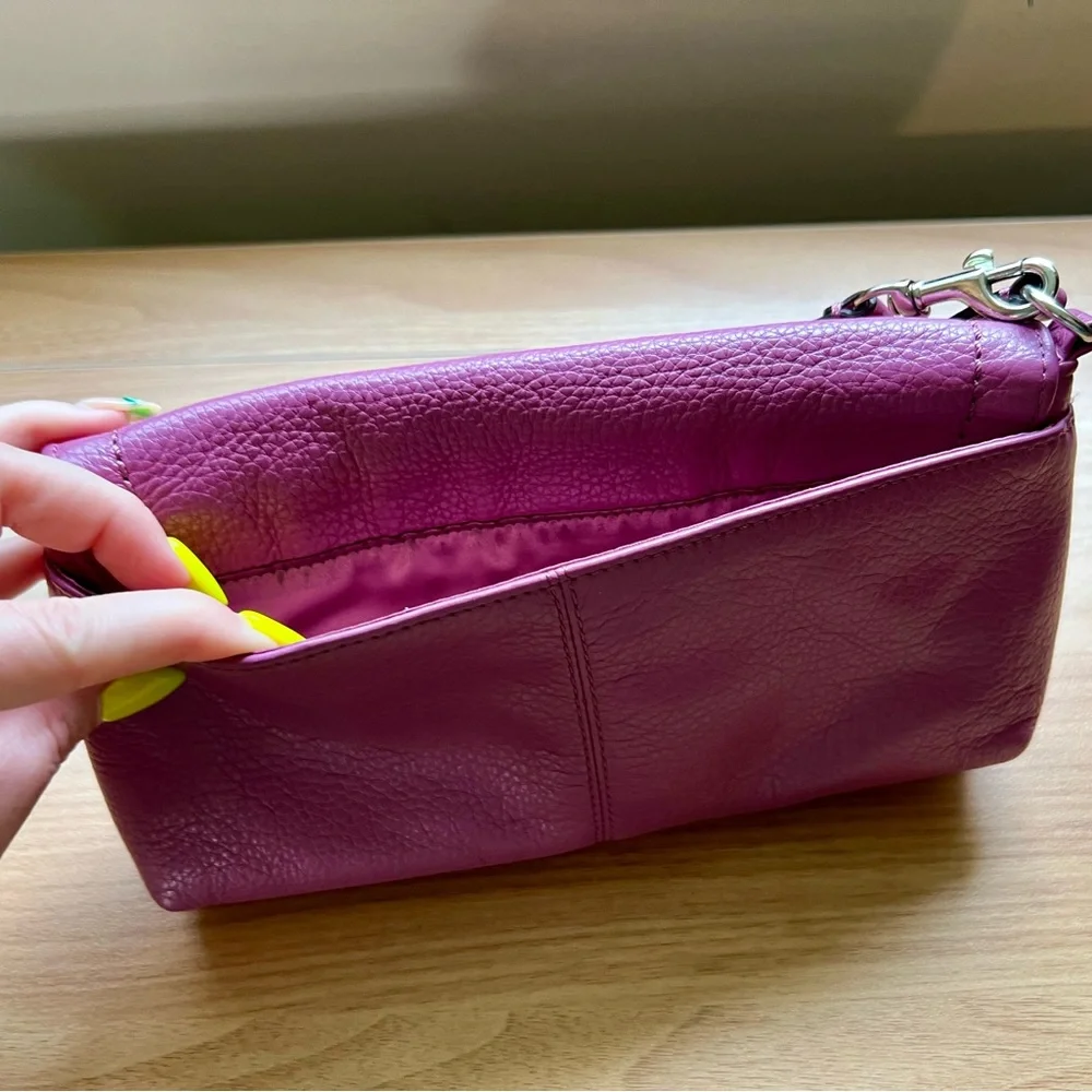 Coach Purple Pebbled Leather Clutch - Picture 8 of 15